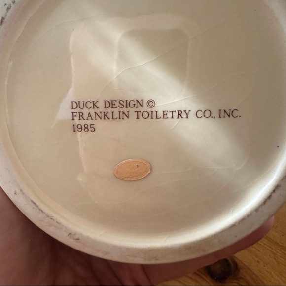 Vintage 1985 Franklin Toiletry Co Shaving Mug Mallard Duck Design,3" Tall - Picture 4 of 4